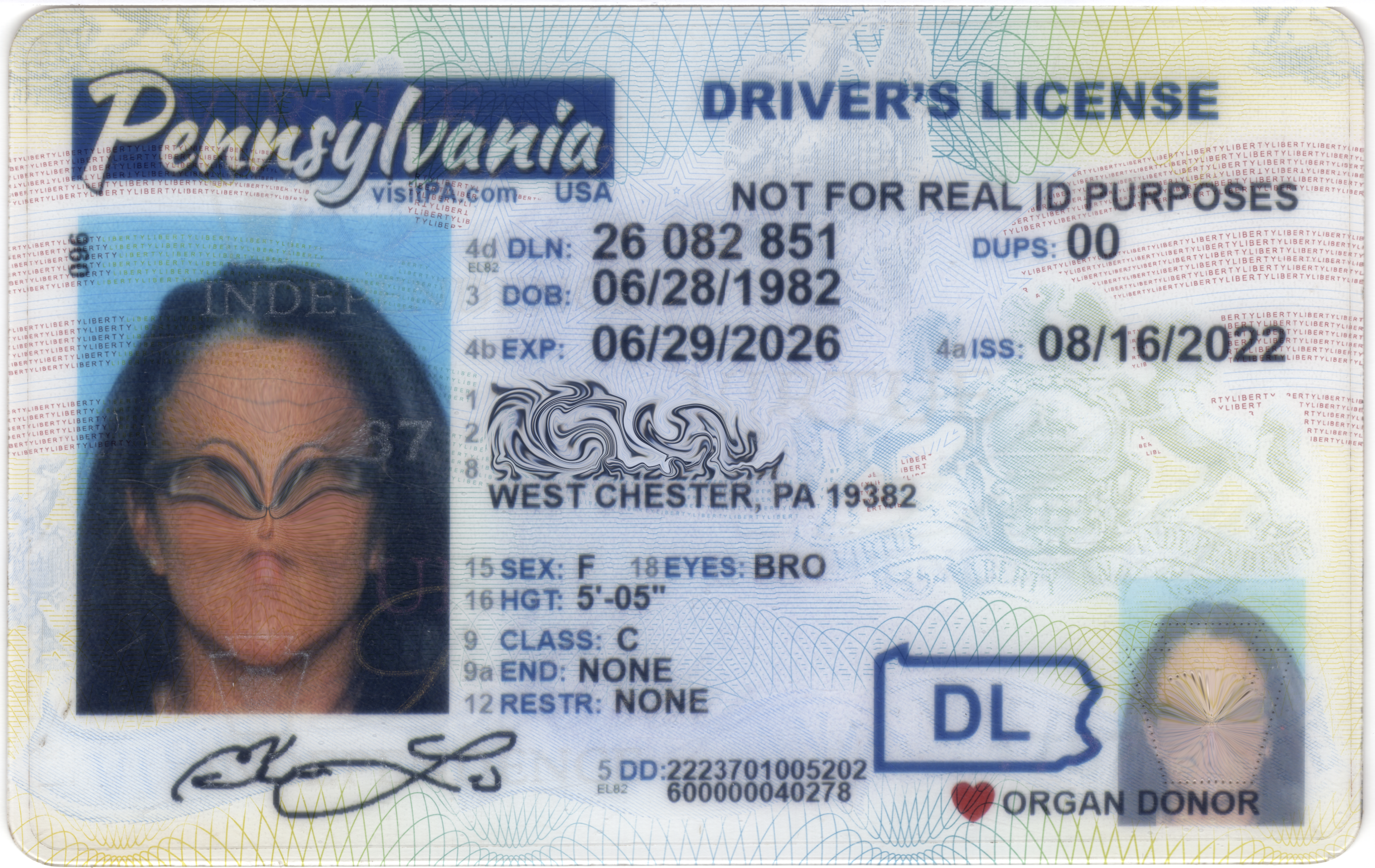 Front of PA ID